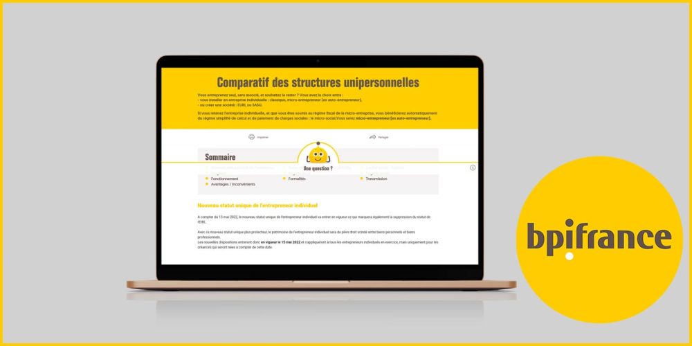 [BPI France] Nouveau statut unique de l&rsquo;entreprise individuelle