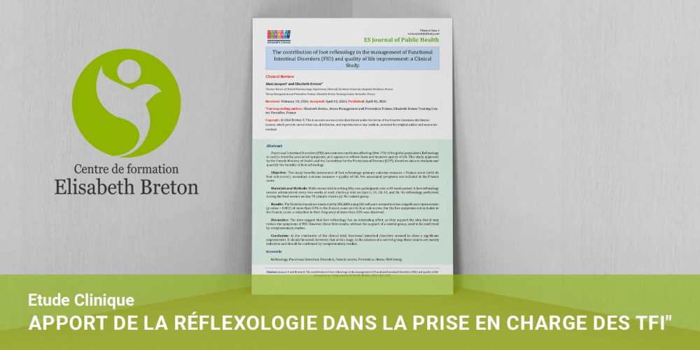 Etude Clinique « Apport de la Réflexologie dans la prise en charge des TFI »