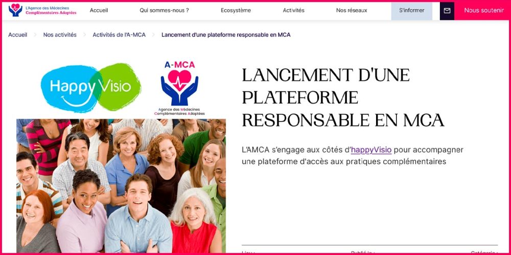 Projet de plateforme proposée par HappyVisio en partenariat avec l&rsquo;A-MCA